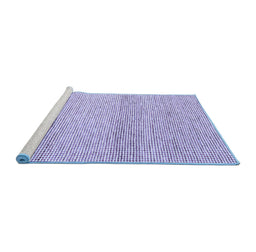 Sideview of Machine Washable Abstract Blue Contemporary Rug, wshcon2096blu