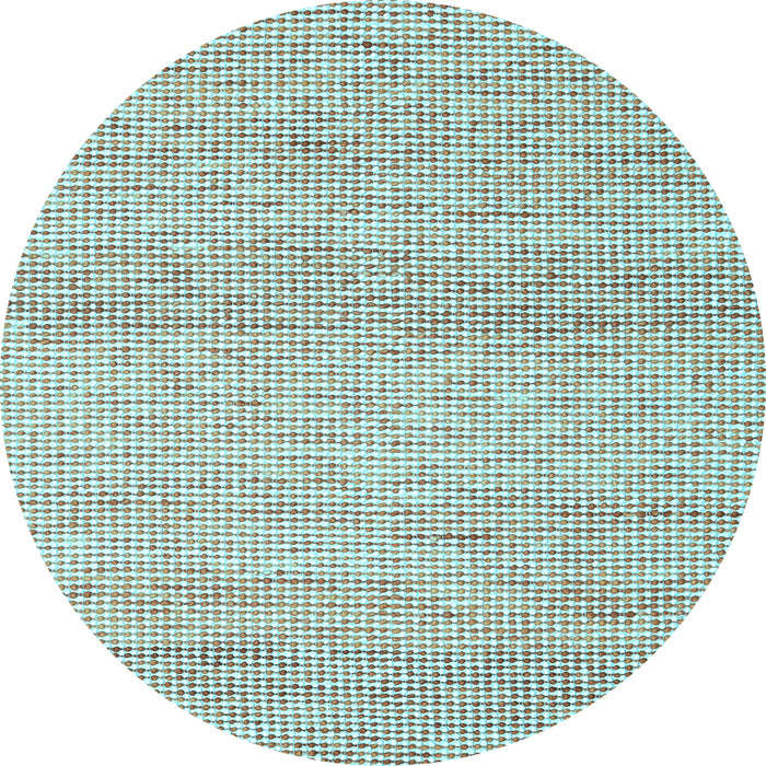 Round Abstract Light Blue Contemporary Rug, con2096lblu