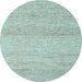 Round Abstract Light Blue Contemporary Rug, con2096lblu