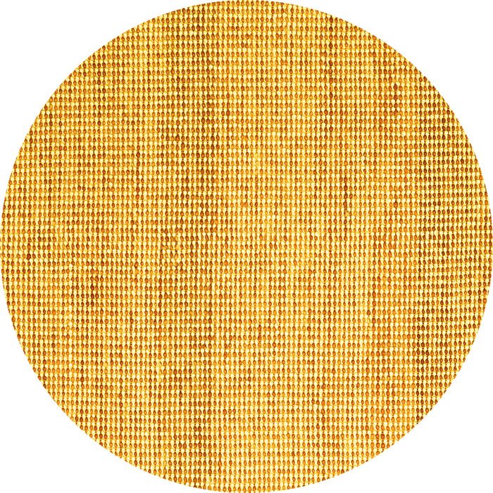 Round Machine Washable Abstract Yellow Contemporary Rug, wshcon2096yw