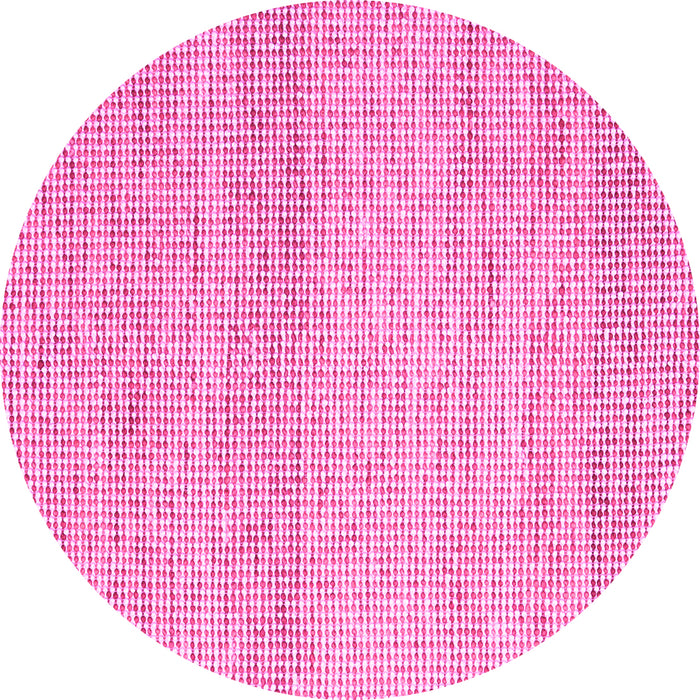 Round Machine Washable Abstract Pink Contemporary Rug, wshcon2096pnk