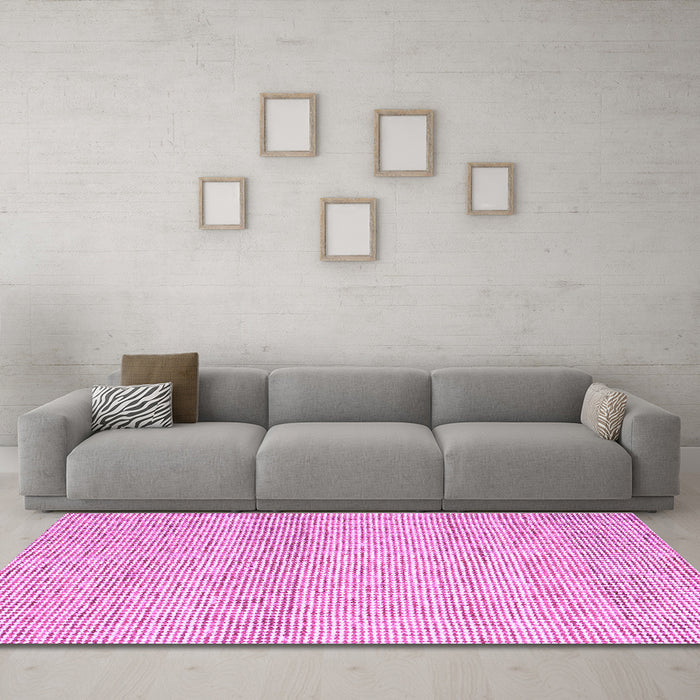 Machine Washable Abstract Purple Contemporary Area Rugs in a Living Room, wshcon2096pur