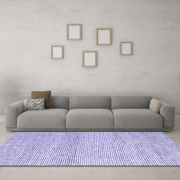 Machine Washable Abstract Blue Contemporary Rug in a Living Room, wshcon2096blu