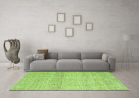 Machine Washable Abstract Green Contemporary Rug, wshcon2096grn