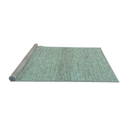 Sideview of Machine Washable Abstract Light Blue Contemporary Rug, wshcon2096lblu