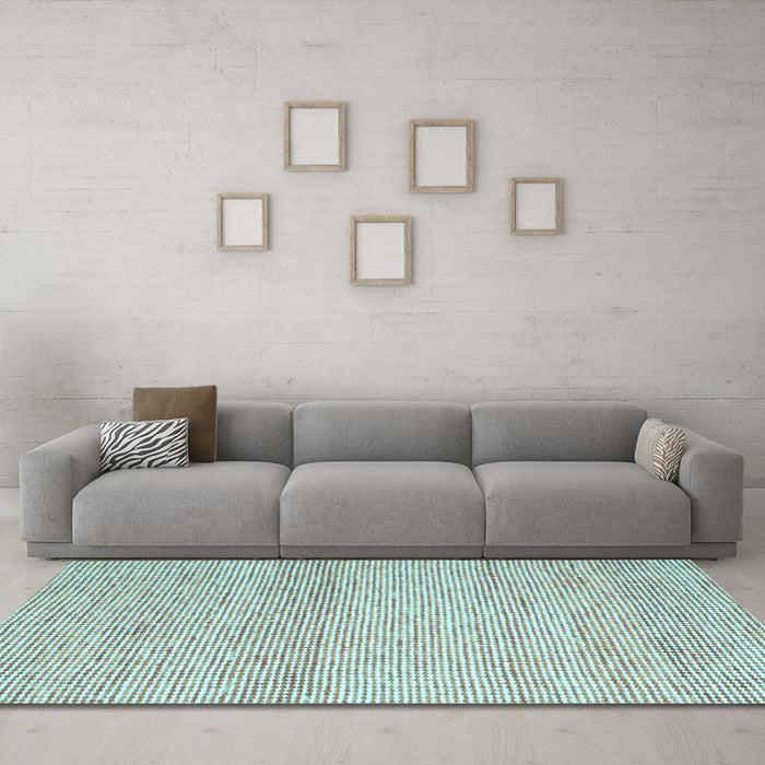 Machine Washable Abstract Light Blue Contemporary Rug in a Living Room, wshcon2096lblu