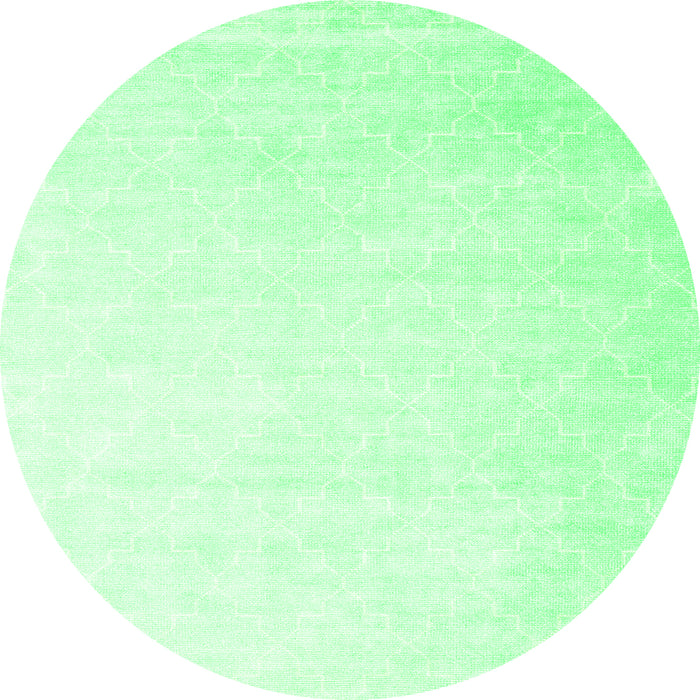 Square Abstract Green Contemporary Rug, con2097grn