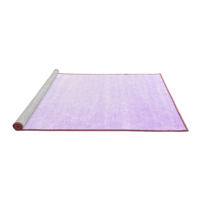 Sideview of Machine Washable Abstract Purple Contemporary Area Rugs, wshcon2097pur
