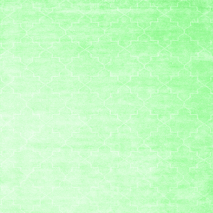 Square Abstract Emerald Green Contemporary Rug, con2097emgrn