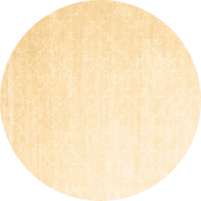 Round Machine Washable Abstract Brown Contemporary Rug, wshcon2097brn