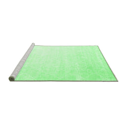 Sideview of Machine Washable Abstract Emerald Green Contemporary Area Rugs, wshcon2097emgrn