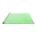 Sideview of Machine Washable Abstract Emerald Green Contemporary Area Rugs, wshcon2097emgrn