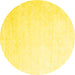 Round Machine Washable Abstract Yellow Contemporary Rug, wshcon2097yw