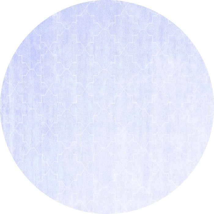 Round Abstract Blue Contemporary Rug, con2097blu