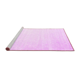 Sideview of Machine Washable Abstract Pink Contemporary Rug, wshcon2097pnk