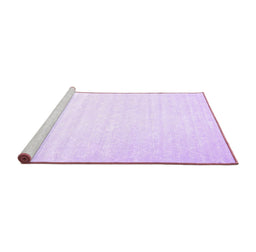 Sideview of Machine Washable Abstract Purple Contemporary Area Rugs, wshcon2098pur