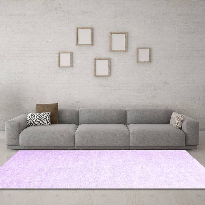 Machine Washable Abstract Purple Contemporary Area Rugs in a Living Room, wshcon2098pur