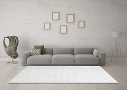 Machine Washable Abstract Gray Contemporary Rug in a Living Room,, wshcon2098gry