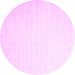 Round Machine Washable Abstract Pink Contemporary Rug, wshcon2098pnk