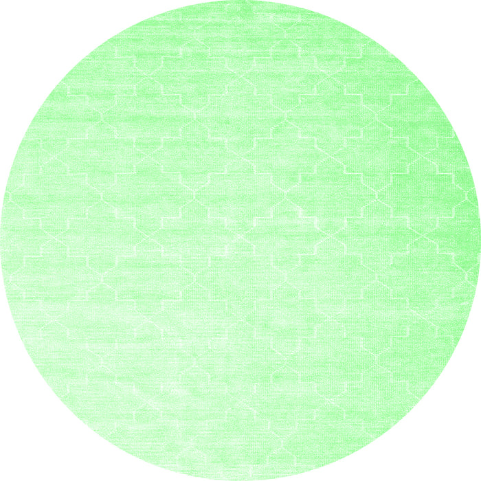 Round Abstract Emerald Green Contemporary Rug, con2098emgrn