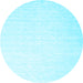 Round Abstract Light Blue Contemporary Rug, con2098lblu