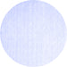 Round Abstract Blue Contemporary Rug, con2098blu