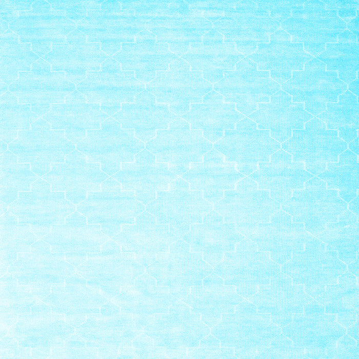 Square Machine Washable Abstract Light Blue Contemporary Rug, wshcon2098lblu