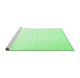Sideview of Machine Washable Abstract Emerald Green Contemporary Area Rugs, wshcon2098emgrn