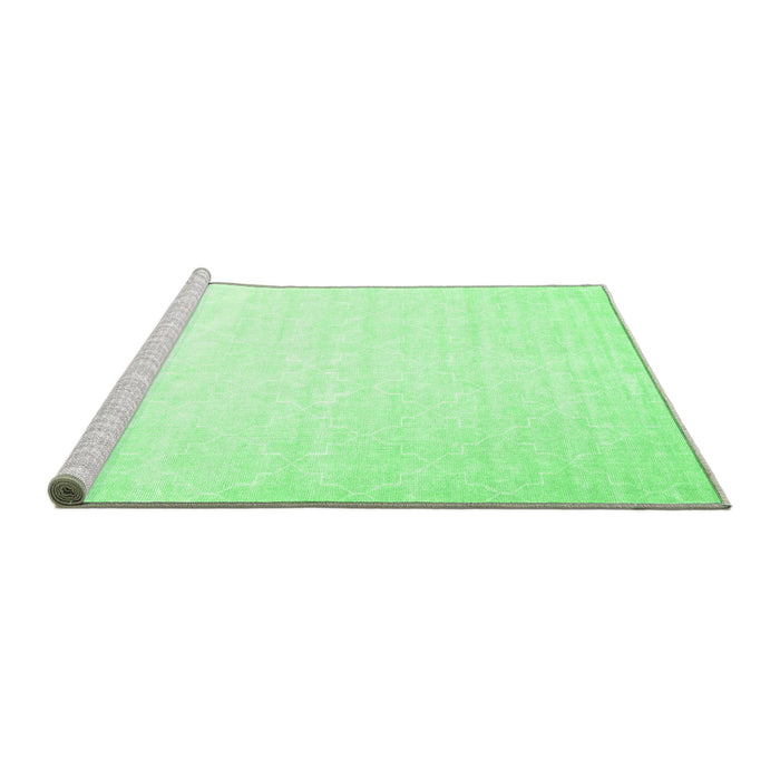 Sideview of Machine Washable Abstract Emerald Green Contemporary Area Rugs, wshcon2098emgrn