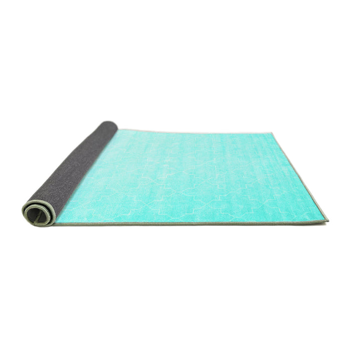 Sideview of Abstract Turquoise Contemporary Rug, con2098turq