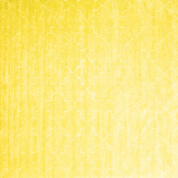 Square Machine Washable Abstract Yellow Contemporary Rug, wshcon2098yw