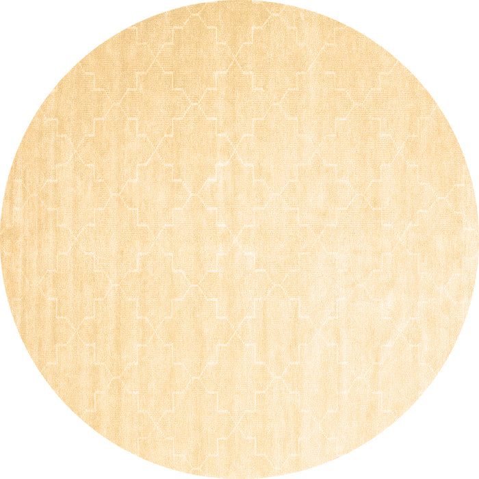 Round Machine Washable Abstract Brown Contemporary Rug, wshcon2098brn
