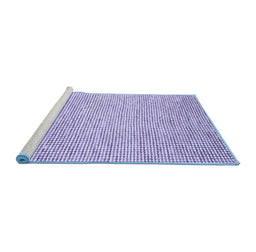 Sideview of Machine Washable Abstract Blue Contemporary Rug, wshcon2099blu