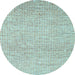 Round Abstract Light Blue Contemporary Rug, con2099lblu