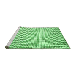 Sideview of Machine Washable Abstract Emerald Green Contemporary Area Rugs, wshcon2099emgrn