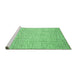 Sideview of Machine Washable Abstract Emerald Green Contemporary Area Rugs, wshcon2099emgrn