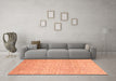 Machine Washable Abstract Orange Contemporary Area Rugs in a Living Room, wshcon2099org