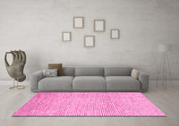 Machine Washable Abstract Pink Contemporary Rug, wshcon2099pnk