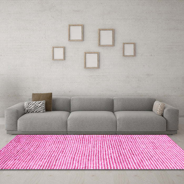 Machine Washable Abstract Pink Contemporary Rug in a Living Room, wshcon2099pnk
