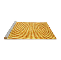 Sideview of Machine Washable Abstract Yellow Contemporary Rug, wshcon2099yw
