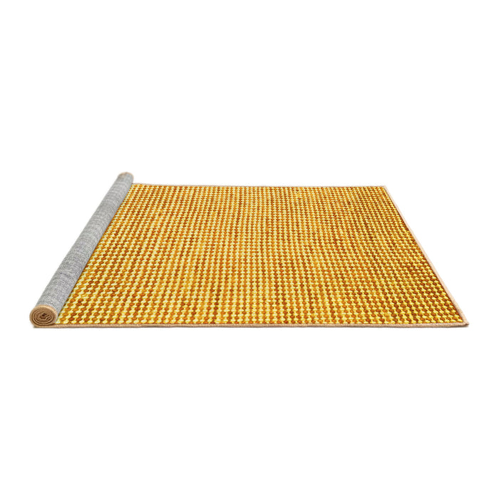 Sideview of Machine Washable Abstract Yellow Contemporary Rug, wshcon2099yw