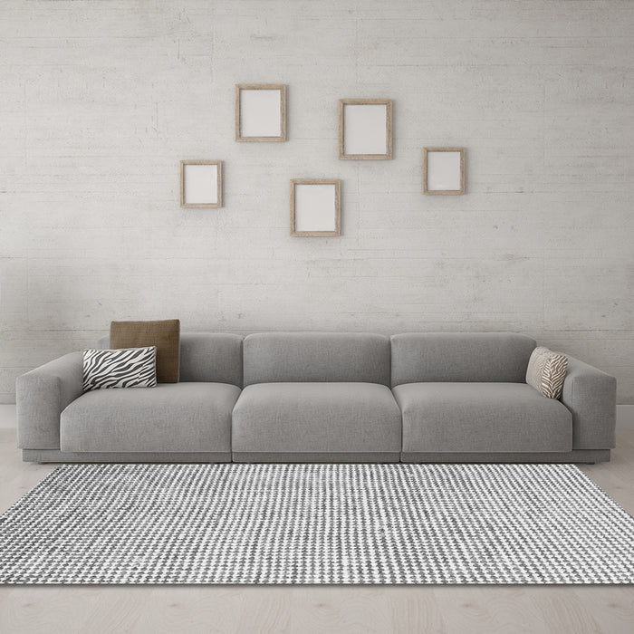 Machine Washable Abstract Gray Contemporary Rug in a Living Room,, wshcon2099gry