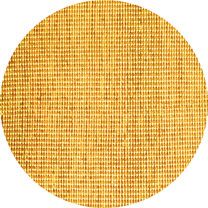 Round Abstract Yellow Contemporary Rug, con2099yw