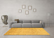 Machine Washable Abstract Yellow Contemporary Rug in a Living Room, wshcon2099yw