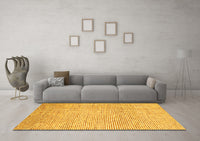 Machine Washable Abstract Yellow Contemporary Rug, wshcon2099yw