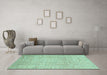 Machine Washable Abstract Turquoise Contemporary Area Rugs in a Living Room,, wshcon2099turq