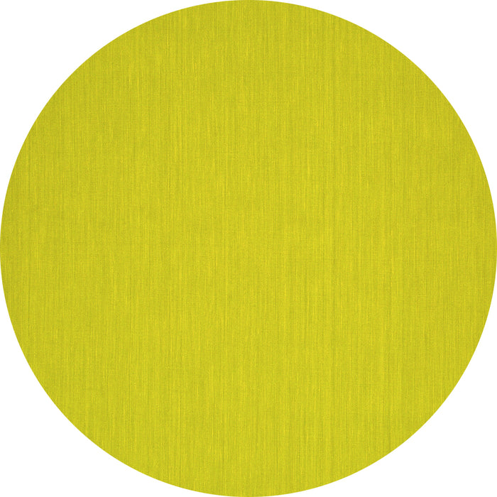 Round Machine Washable Abstract Yellow Contemporary Rug, wshcon209yw