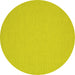 Round Machine Washable Abstract Yellow Contemporary Rug, wshcon209yw