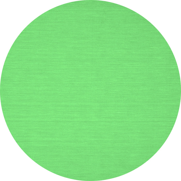 Round Machine Washable Abstract Emerald Green Contemporary Area Rugs, wshcon209emgrn