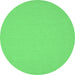 Round Machine Washable Abstract Emerald Green Contemporary Area Rugs, wshcon209emgrn